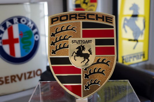 Porsche Crest Metallic Sign