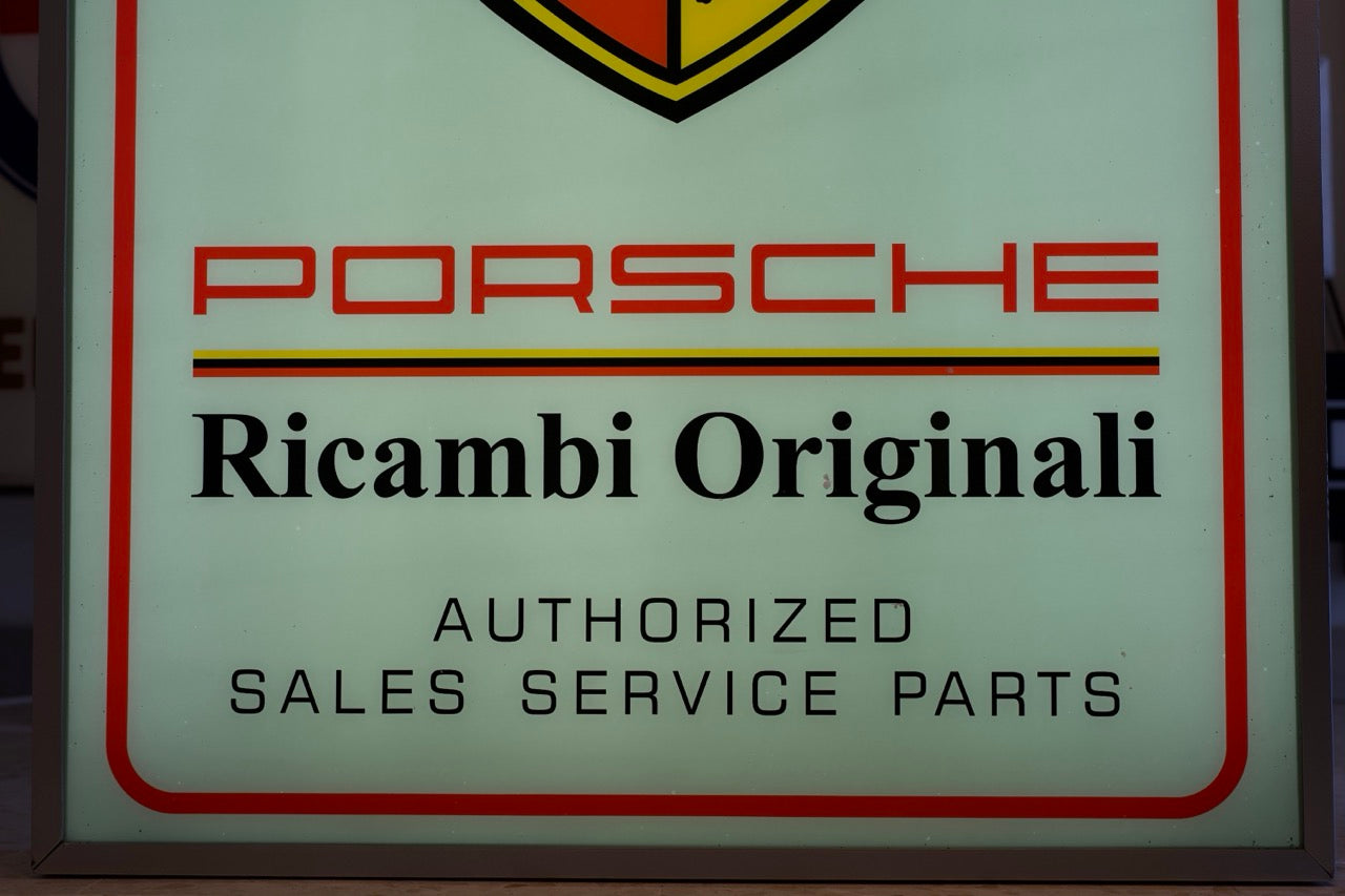 2000s Porsche official dealership Illuminated Ricambi Originali Sign