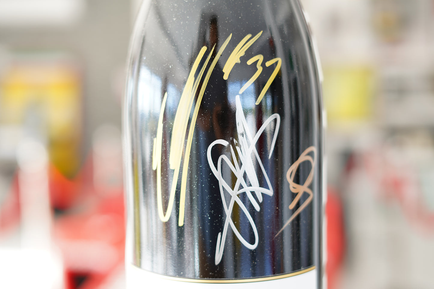 2021 Hungaria GP Official Ferrari Trento Podium Bottle Signed by Ocon, Hamilton and Sainz