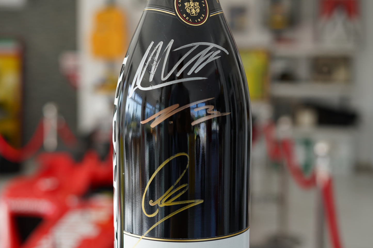 2021 Spanish GP Official Ferrari Trento Podium Bottle Signed by Hamilton, Verstappen & Bottas
