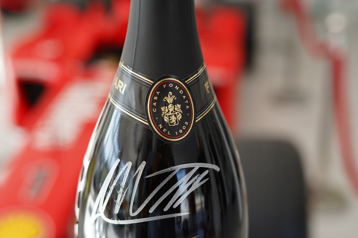 2021 Spanish GP Official Ferrari Trento Podium Bottle Signed by Hamilton, Verstappen & Bottas