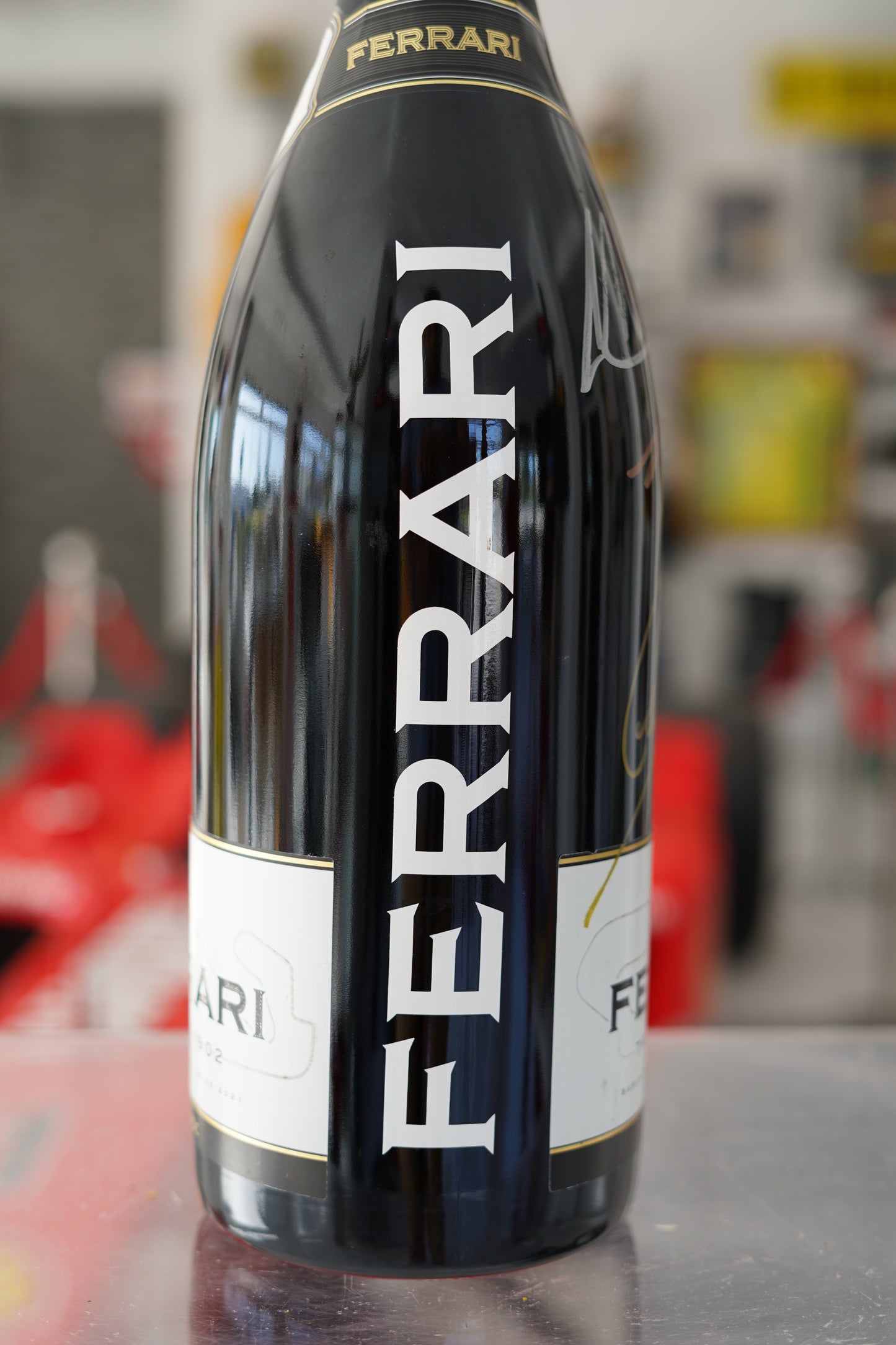 2021 Spanish GP Official Ferrari Trento Podium Bottle Signed by Hamilton, Verstappen & Bottas