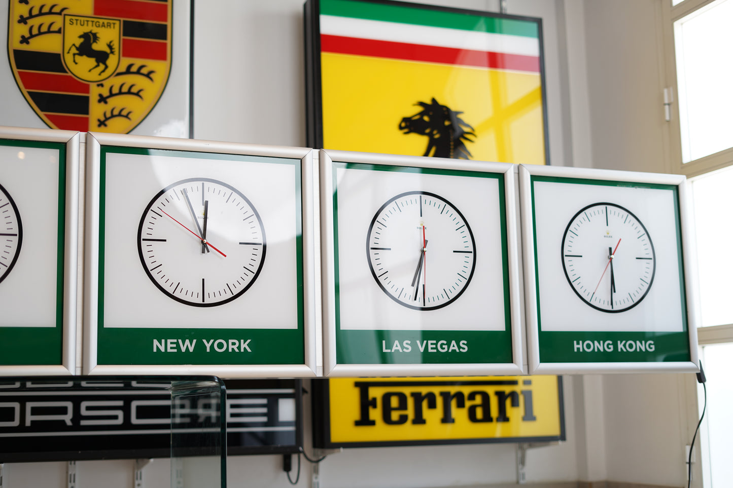 1990s Rolex World Clock official dealer illuminated sign
