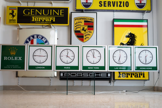 1990s Rolex World Clock official dealer illuminated sign