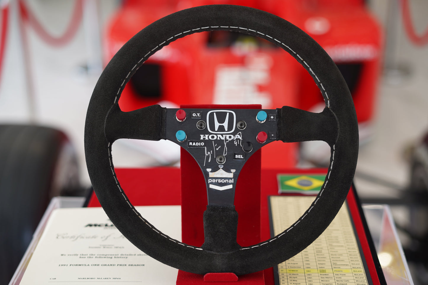 1991 Ayrton Senna McLaren MP6/4 Steering Wheel Signed