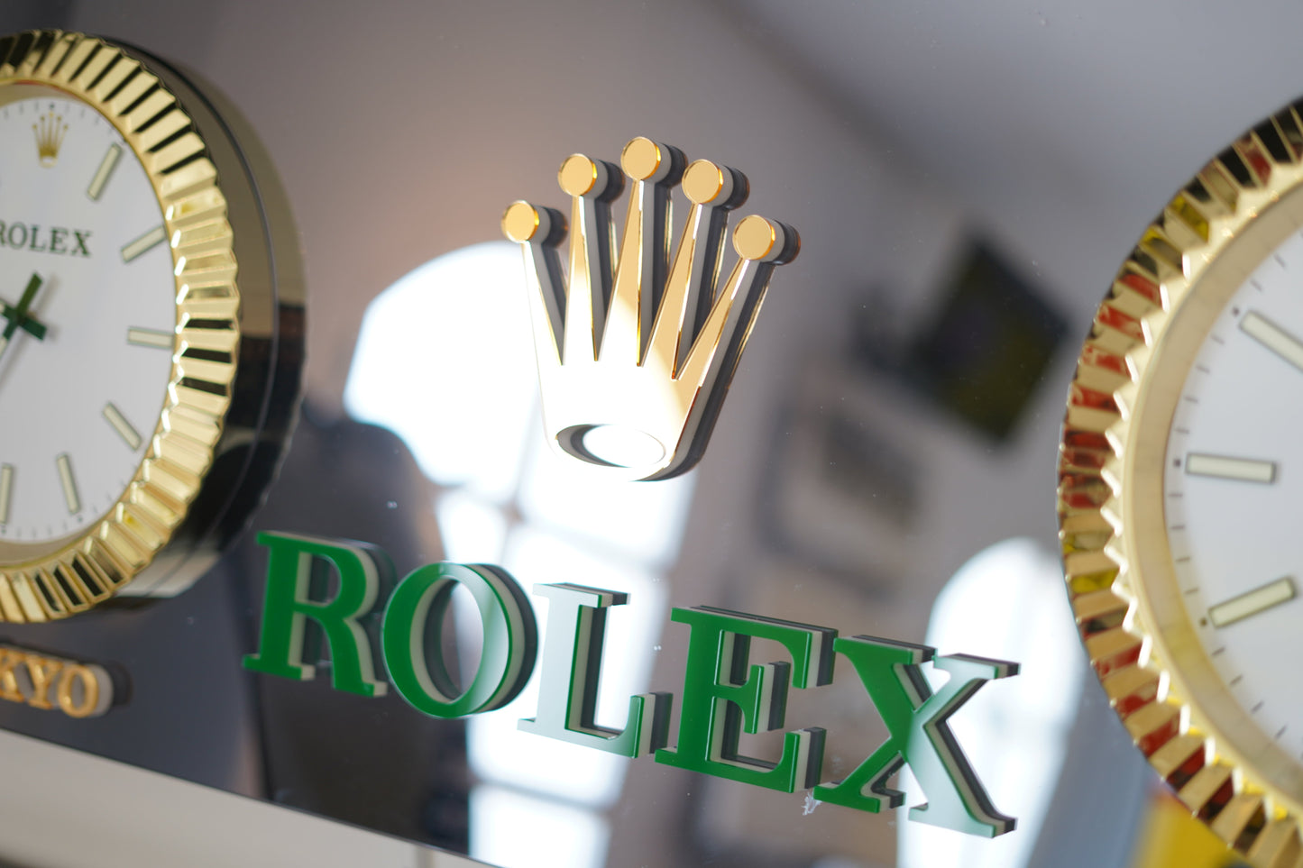 2000s Rolex official 4 time zone dealer illuminated sign