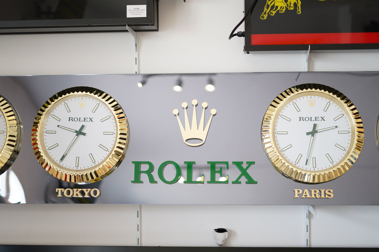 2000s Rolex official 4 time zone dealer illuminated sign