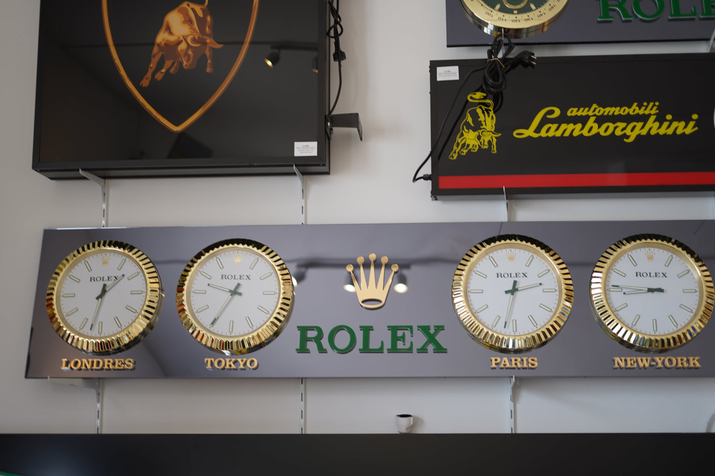 2000s Rolex official 4 time zone dealer illuminated sign