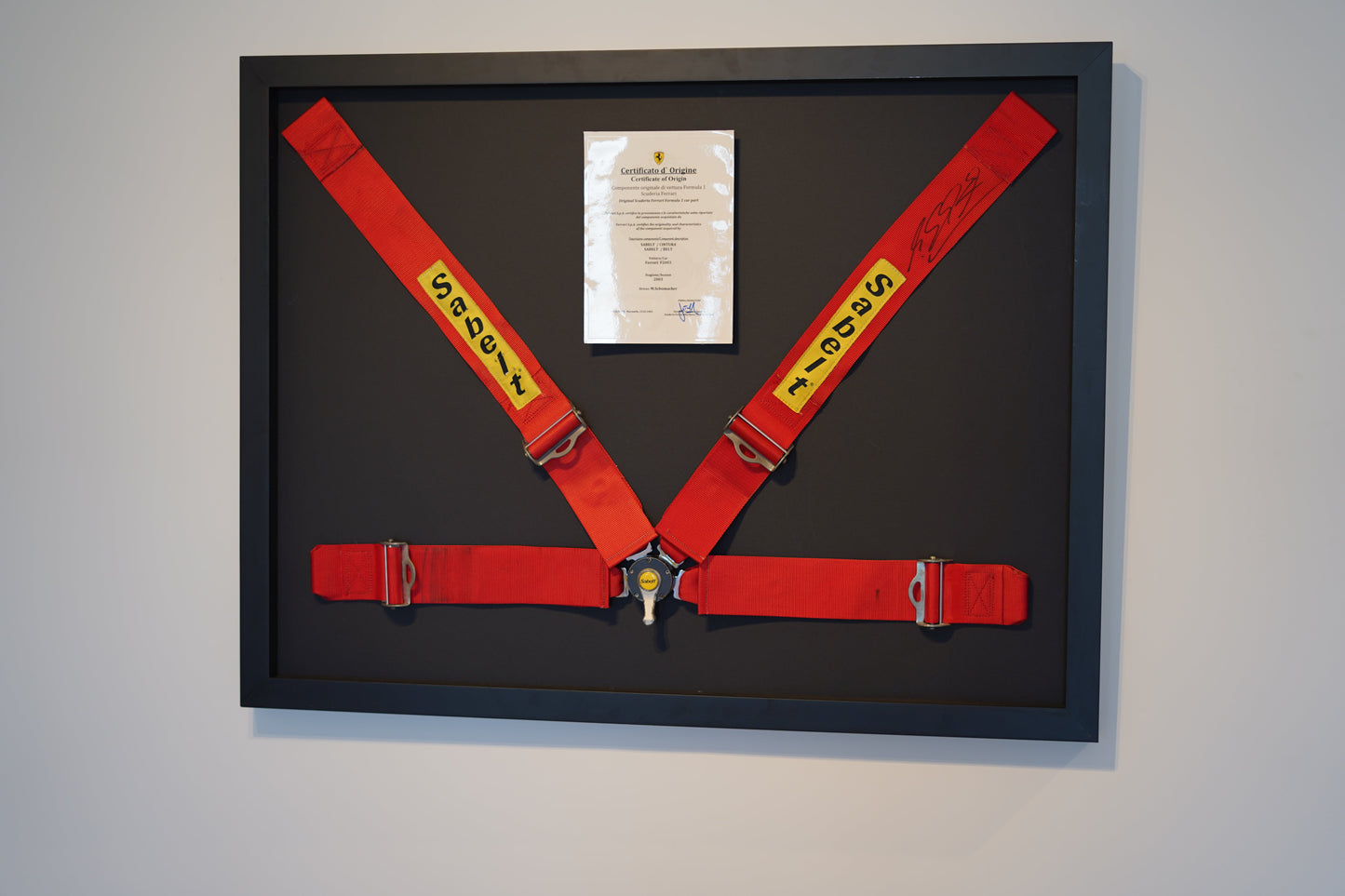 2003 Ferrari F2003 Sabelt Harness Signed by Michael Schumacher