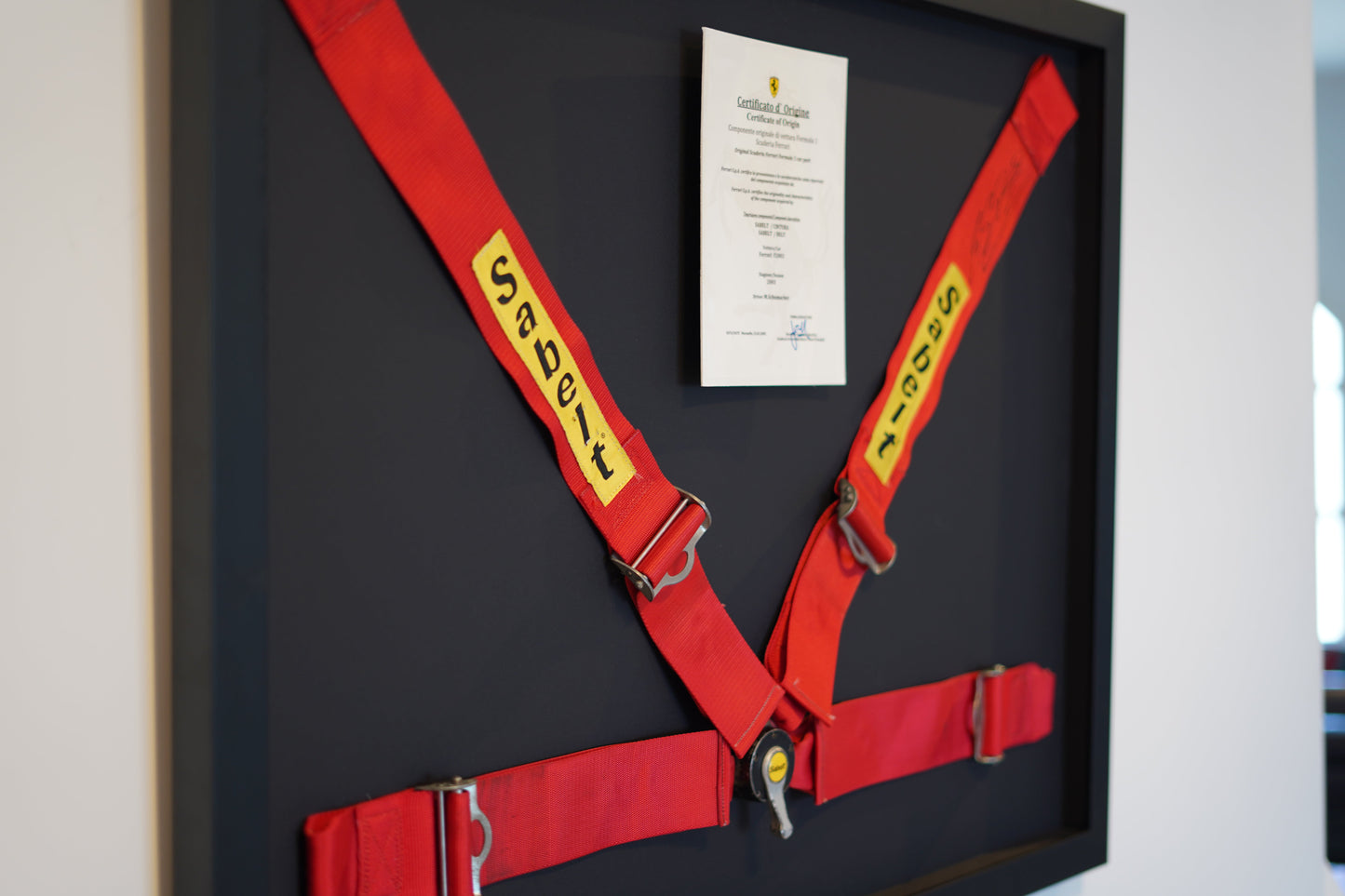 2003 Ferrari F2003 Sabelt Harness Signed by Michael Schumacher