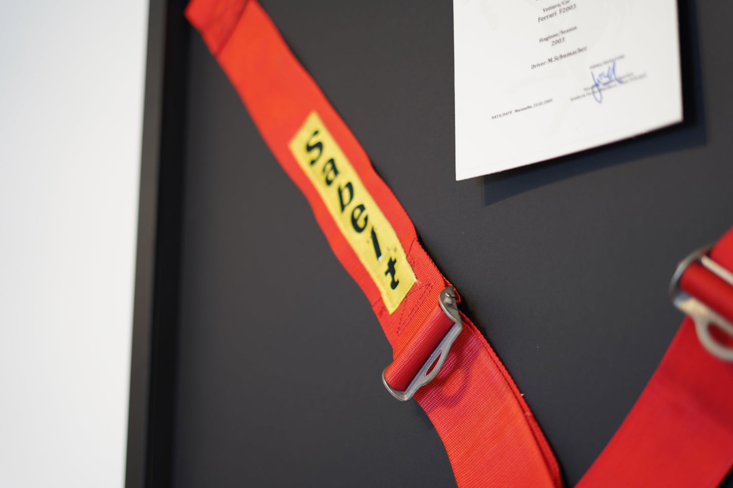 2003 Ferrari F2003 Sabelt Harness Signed by Michael Schumacher