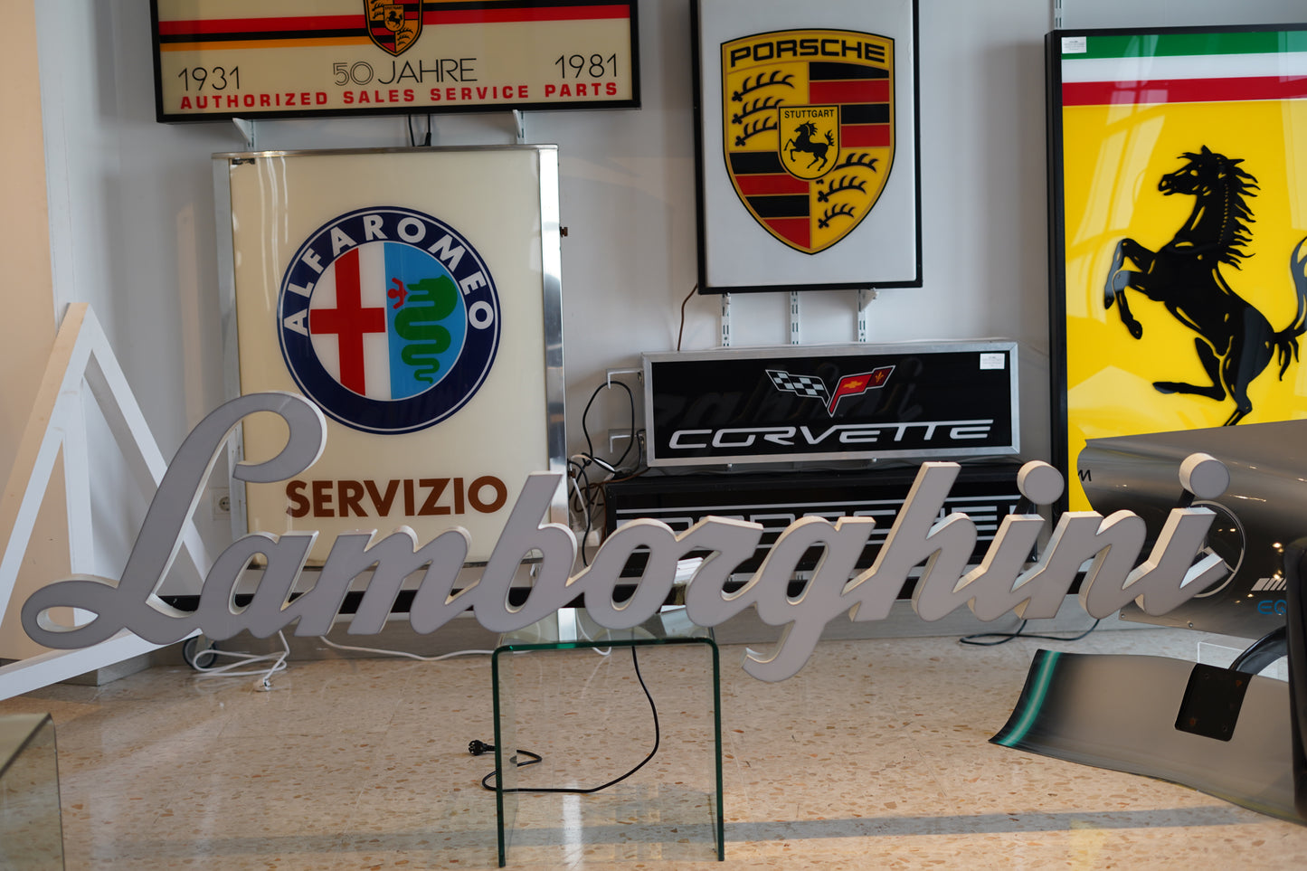 2000s Lamborghini VERY LARGE dealership illuminated sign