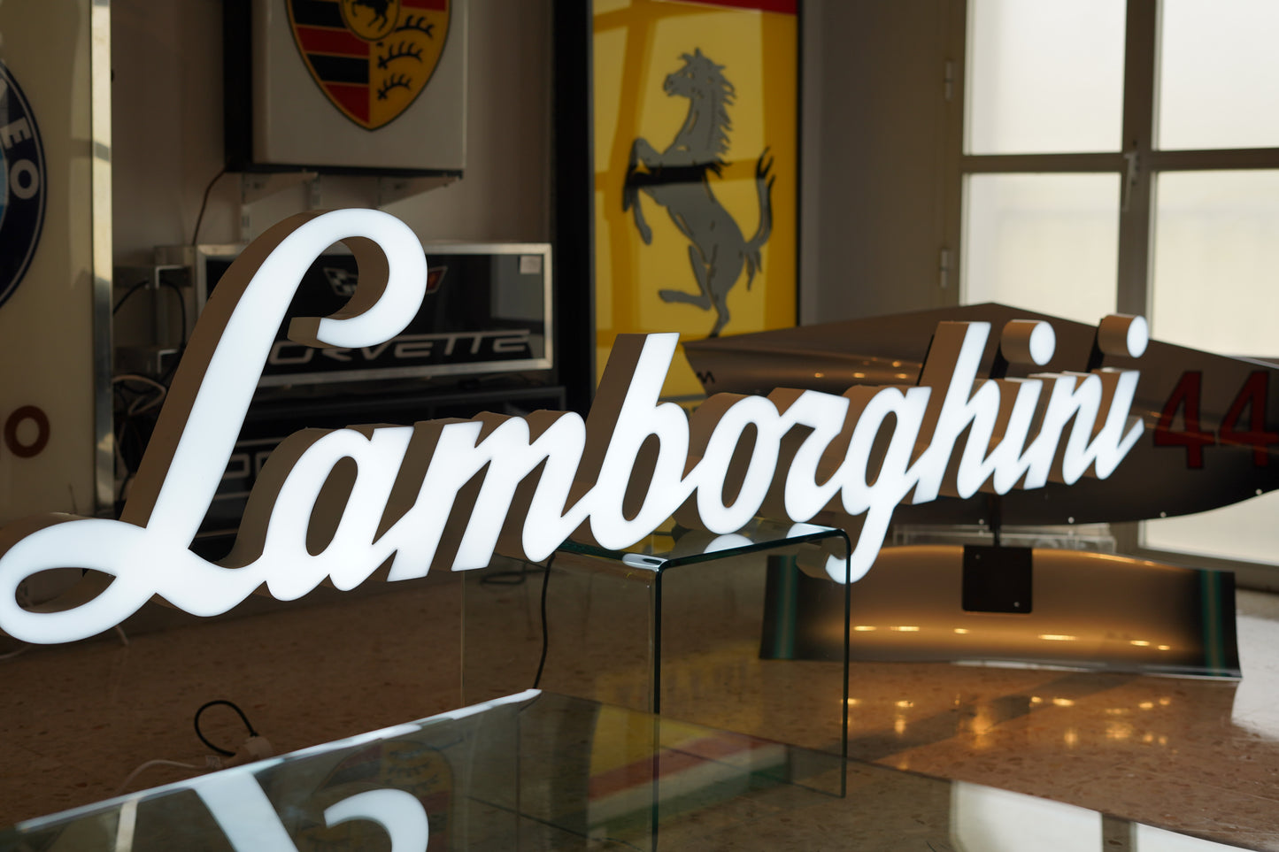 2000s Lamborghini VERY LARGE dealership illuminated sign