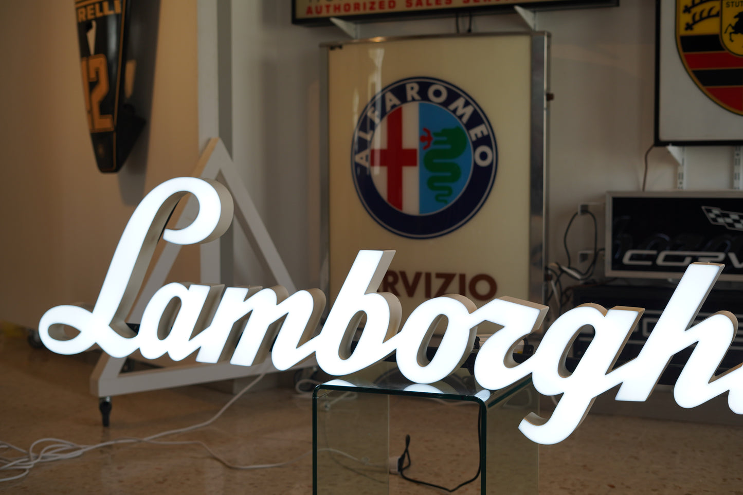2000s Lamborghini VERY LARGE dealership illuminated sign