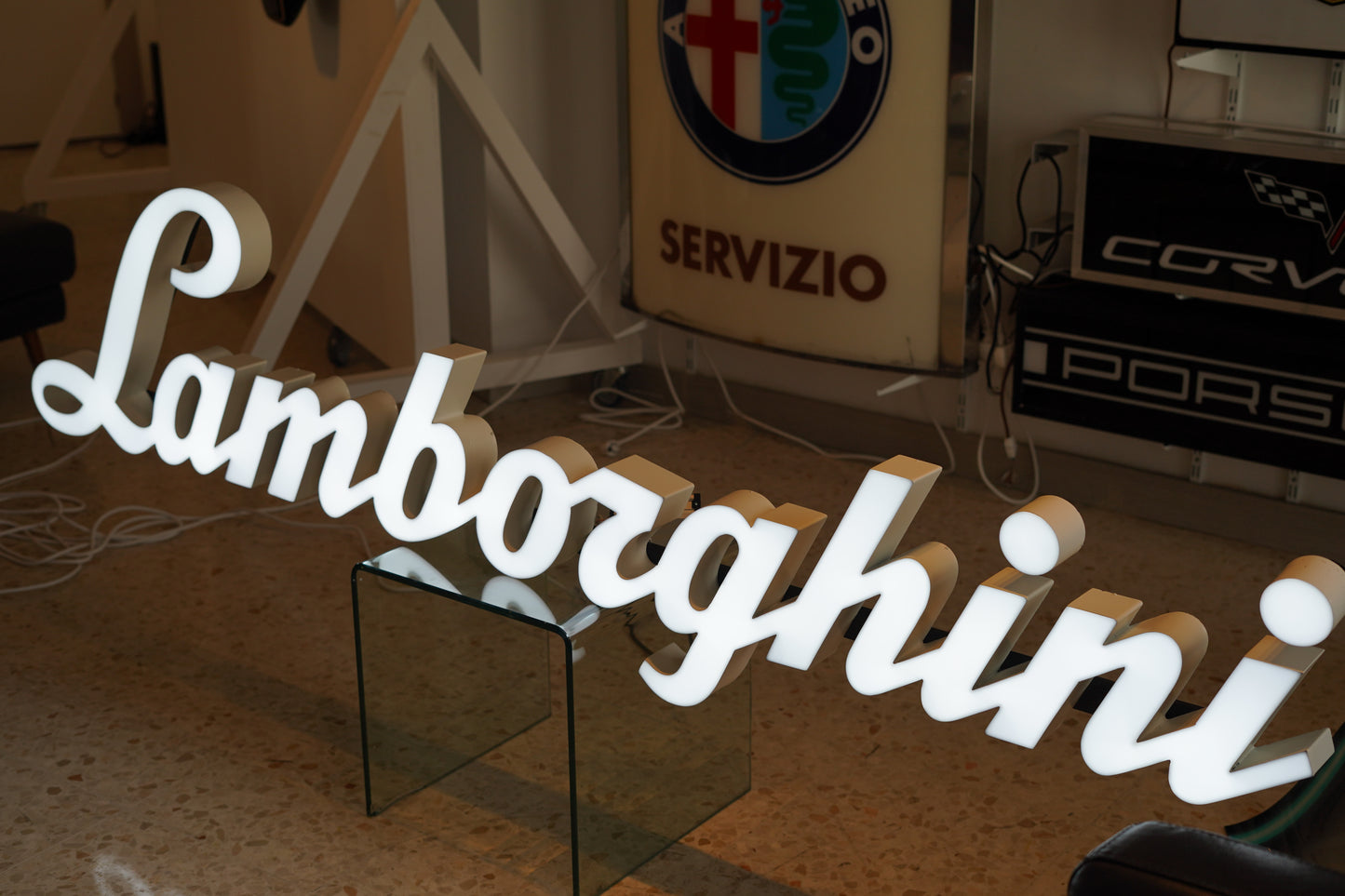 2000s Lamborghini VERY LARGE dealership illuminated sign