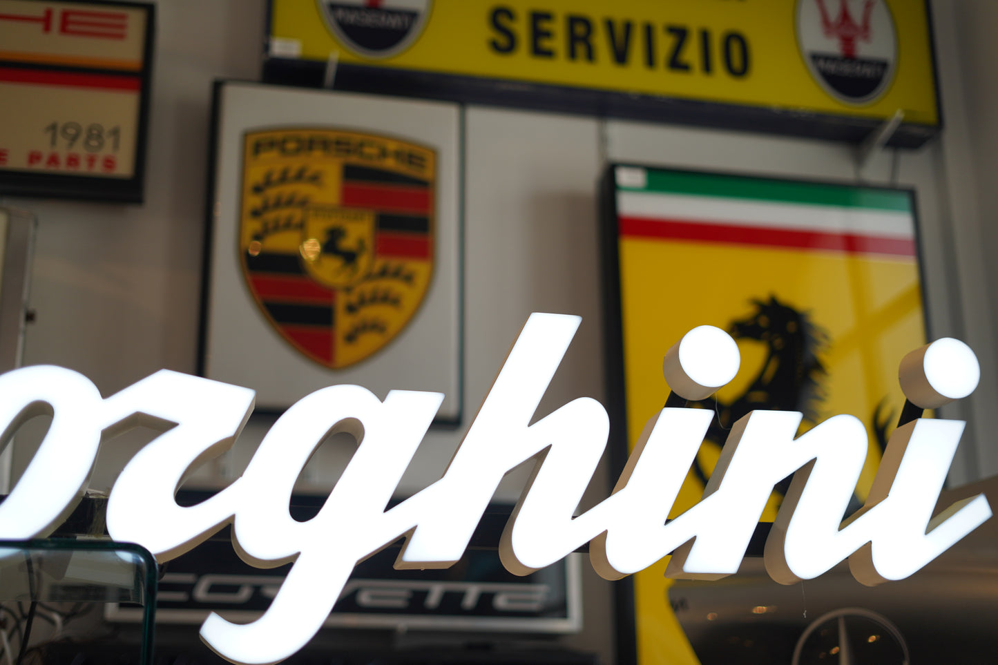 2000s Lamborghini VERY LARGE dealership illuminated sign