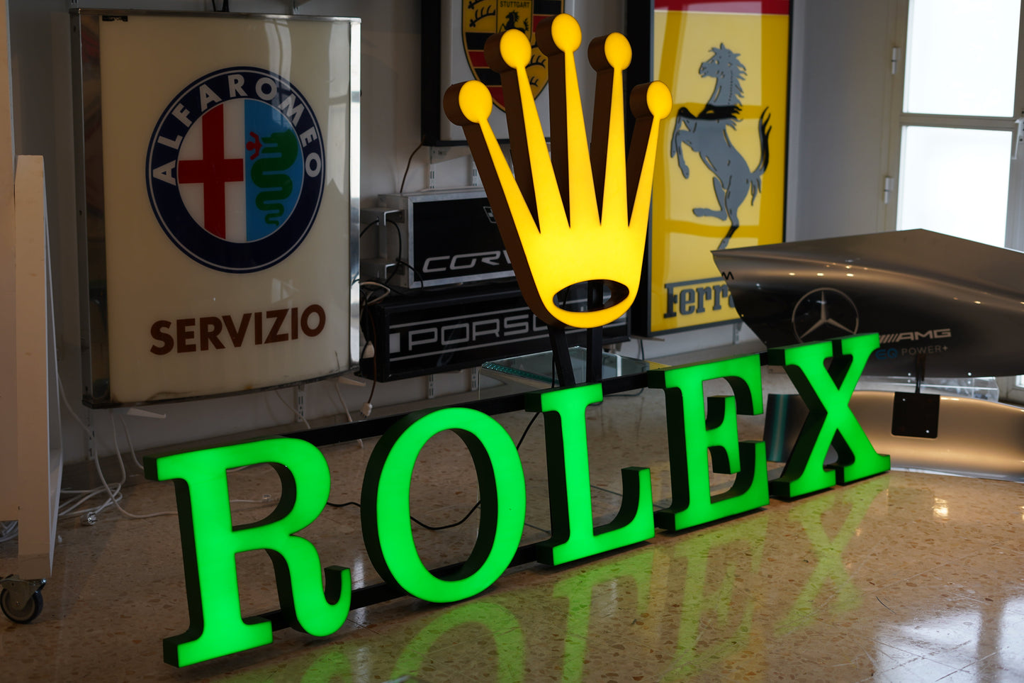 2000s Rolex official dealer illuminated sign
