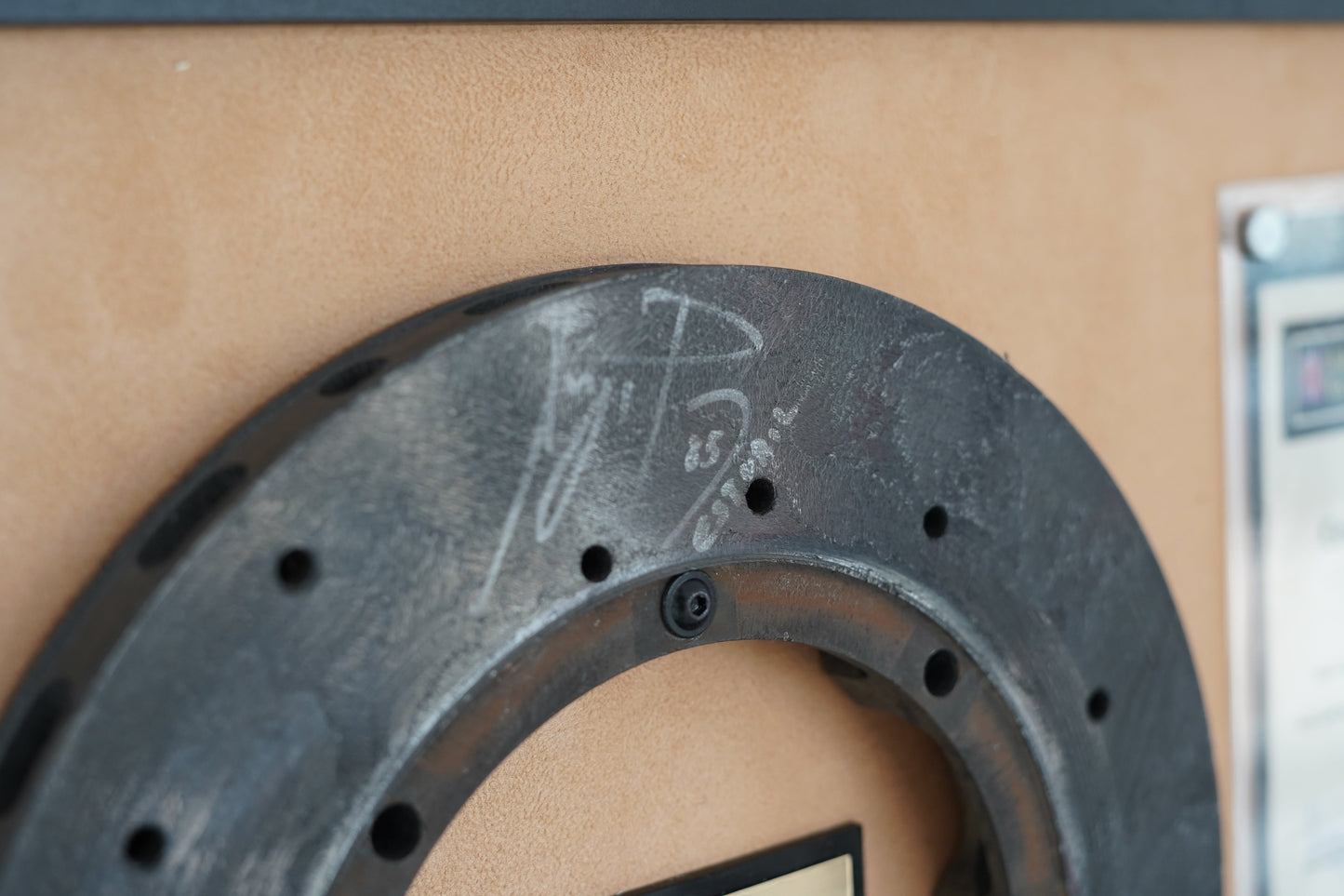 1985 Ayrton Senna Lotus 97T Brake disk signed