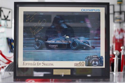 1985 Olympus Camera Poster – Signed by Ayrton Senna