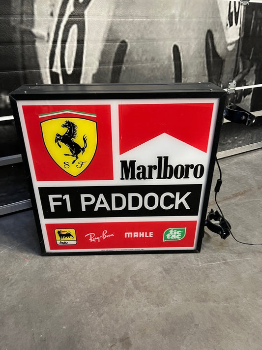 1986 Ferrari Official Paddocks F1 double side illuminated neon sign
