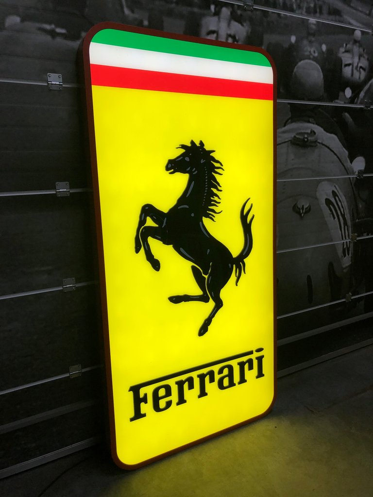 2015 Ferrari XXL official illuminated sign used by Ferrari for 3 auto show